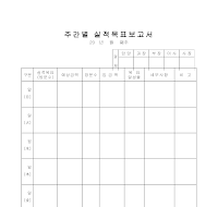 주간별실적목표보고서 주간별실적목표보고서